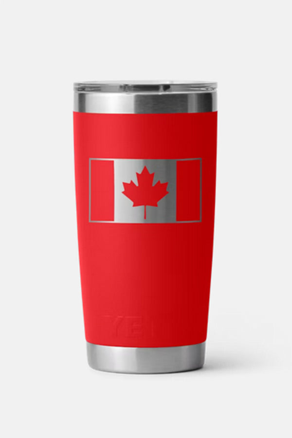 20oz Rambler Canada Flag engraved Yeti Wicker Land Patio