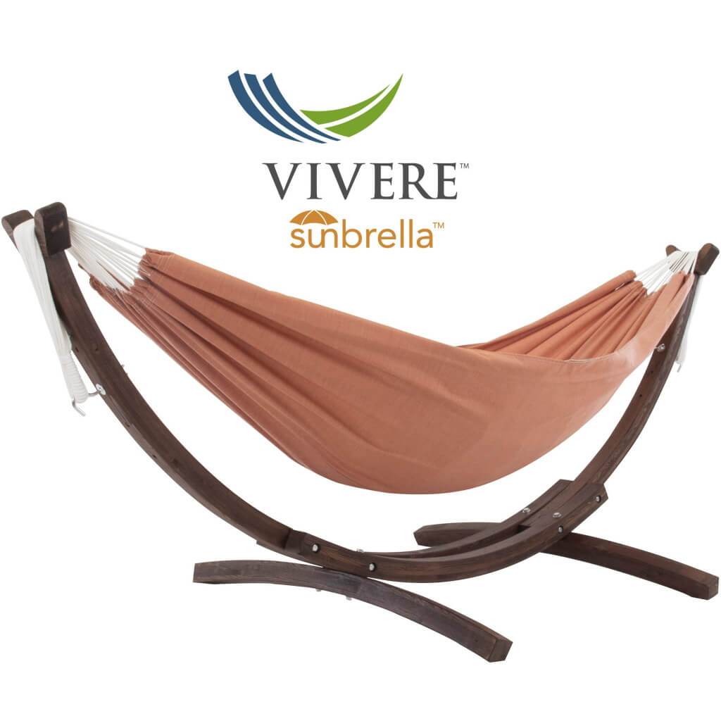 Double Sunbrella® Hammock with Solid Pine Stand | Wicker Land