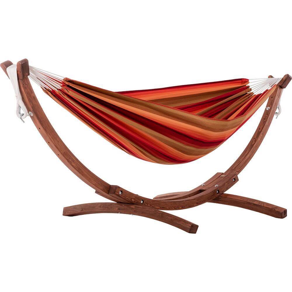 Double Sunbrella® Hammock with Solid Pine Stand | Wicker Land